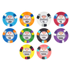 Phoenix Card Room 10 Gram Pure Clay Poker Chips Phoenix Card Room 10 Gram Pure Clay Poker Chips