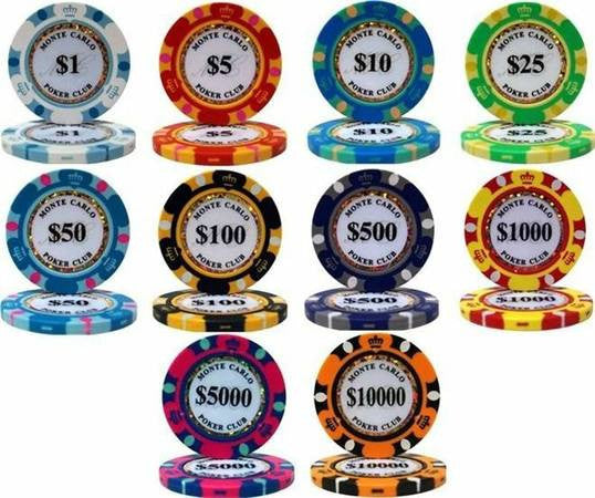 Monte Carlo  Smooth Series 14 Gram Clay Poker Chips