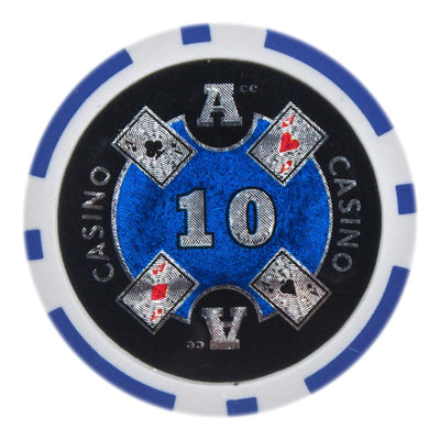 CLEARANCE $10 Ten Dollar Ace Casino 14 Gram 500 Poker Chips