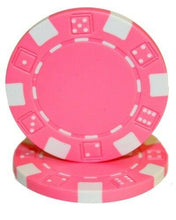 CLEARANCE Pink Striped Dice 11.5 Gram - 450 Poker Chips