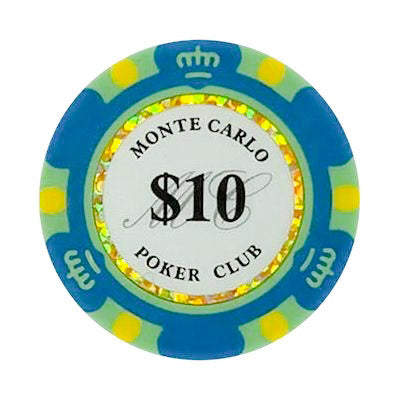 $10 Dollar Monte Carlo Smooth 14 Gram Poker Chips