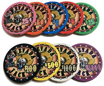 400 Nevada Jack Skulls Ceramic Poker Chips