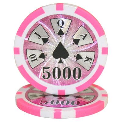 CLEARANCE $5000 Five Thousand Dollar High Roller 14 Gram - 500 Poker Chips