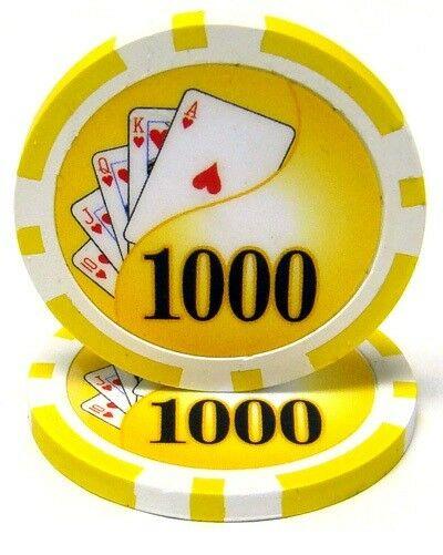 $1000 One Thousand Dollar Yin Yang 13.5 Gram - 100 Poker Chips