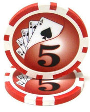 $5 Five Dollar Yin Yang 13.5 Gram Poker Chips - 100 Chips