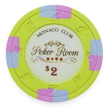 CLEARANCE $2 Light Green Monaco Club 13.5 Gram - 500 Poker Chips