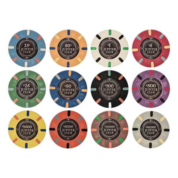 Jupiter Club 43mm Pure Clay Poker Chips
