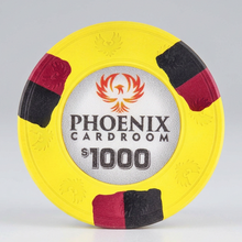 $1000 Phoenix Card Room Pure Clay Poker Chips Roll of 25