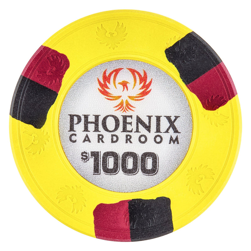 $1000 Phoenix Card Room Pure Clay Poker Chips