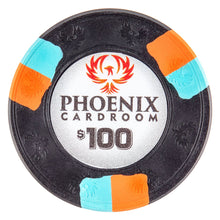 $100 Phoenix Card Room Pure Clay Poker Chips