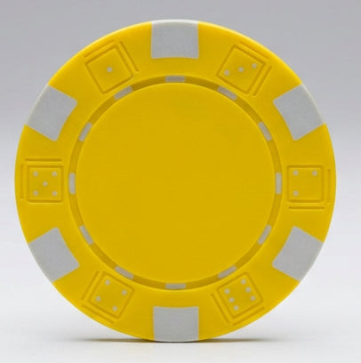 Yellow Striped Dice 11.5 Gram - 100 Poker Chips