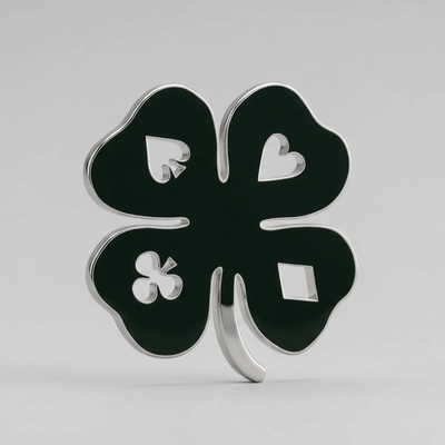 Silver Four Leaf Clover Poker Card Guard