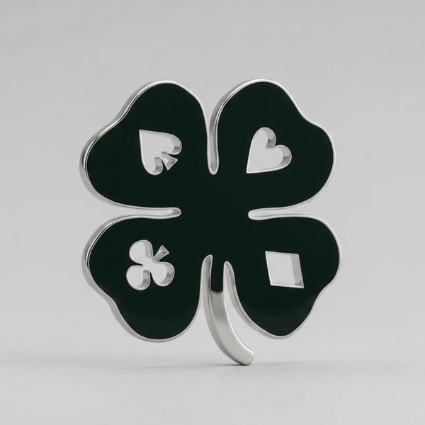 Silver Four Leaf Clover Poker Card Guard
