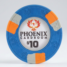 $10 Phoenix Card Room Pure Clay Poker Chips Roll of 25