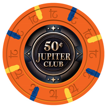 50 Cents Jupiter Club 43mm Pure Clay Poker Chips - The Poker Store .Com