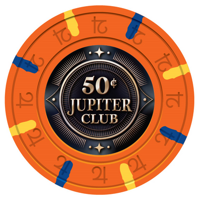 50 Cents Jupiter Club 43mm Pure Clay Poker Chips - The Poker Store .Com