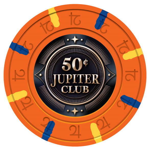 50 Cents Jupiter Club 43mm Pure Clay Poker Chips - The Poker Store .Com