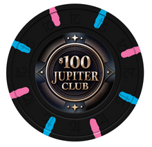 $100 Jupiter Club 43mm Pure Clay Poker Chips - The Poker Store .Com