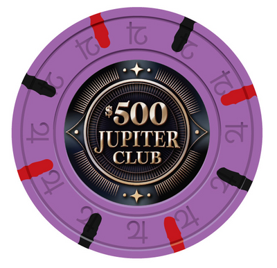 $500 Jupiter Club 43mm Pure Clay Poker Chips - The Poker Store .Com