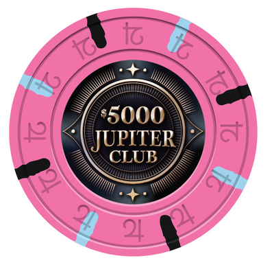 $5000 Jupiter Club 43mm Pure Clay Poker Chips - The Poker Store .Com