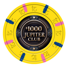 $1000 Jupiter Club 43mm Pure Clay Poker Chips - The Poker Store .Com