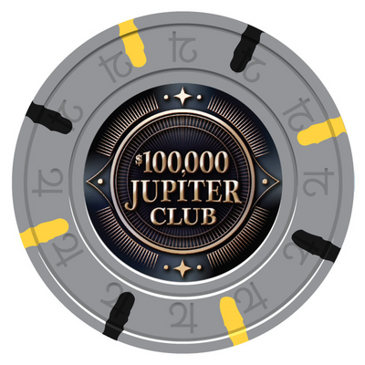 $100,000 Jupiter Club 43mm Pure Clay Poker Chips - The Poker Store .Com