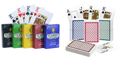 18 Bridge Decks Classic & TPS 100% Plastic Playing Cards Jumbo Index