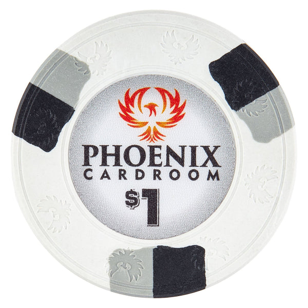 $1 Phoenix Card Room Pure Clay Poker Chips