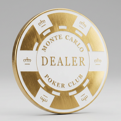Monte Carlo Elegant Matching Poker Metal Dealer Button