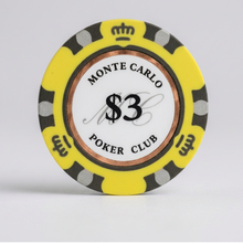 $3 Three Dollar Monte Carlo Smooth 14 Gram Poker Chips