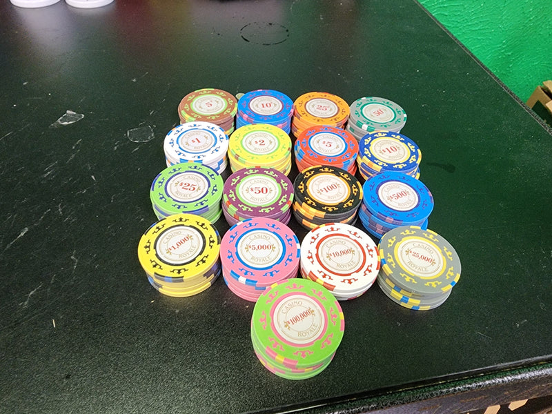 $100 Casino Royale Smooth 14 Gram Poker Chips