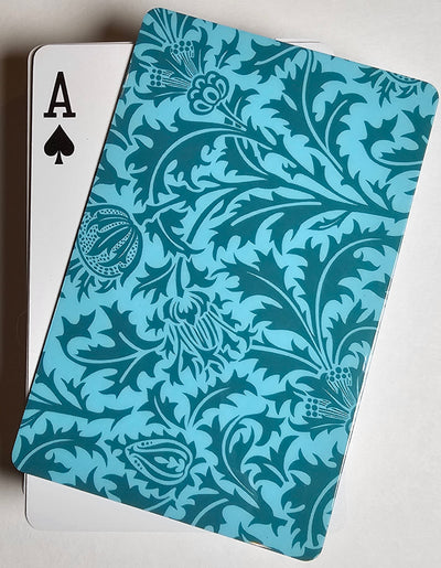 Teal Formal Design Stiff Cut Cards Bridge Narrow Size (3 PCS)