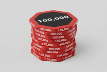 100,000 Octagon 44MM Oversized Poker Chips 10 Pack