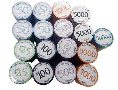 Tournament Setup Casino Valentino Ceramic 400+ Poker Chips Special Price