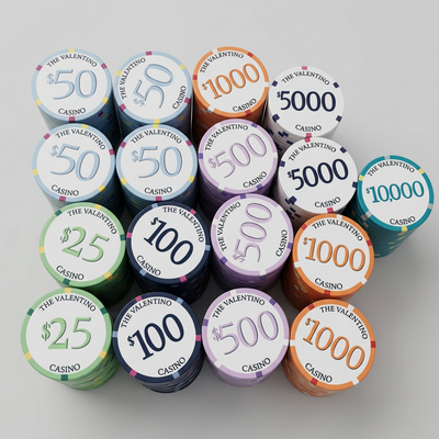 Tournament Setup Casino Valentino Ceramic 400+ Poker Chips Special Price