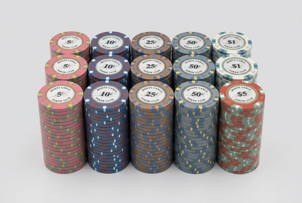 500 Micro Stakes Cash Game Monte Carlo Smooth Poker Chips Bulk 5 Cent/10 Cent Blinds