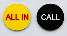All In / Call 2" Button Double Sided Casino Size