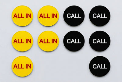 10 Pack All In / Call 2" Button Double Sided Casino Size