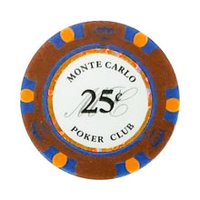 25 Cents Monte Carlo Smooth 14 Gram Poker Chips