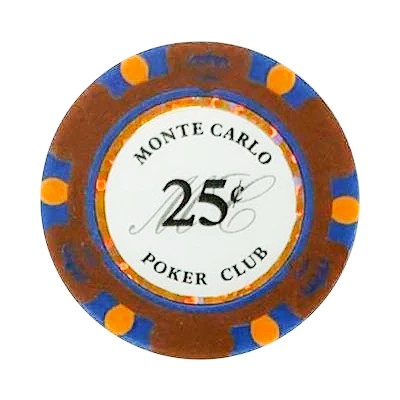 25 Cents Monte Carlo Smooth 14 Gram Poker Chips