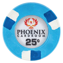 25 Cents Phoenix Card Room Pure Clay Poker Chips