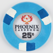 25 Cents Phoenix Card Room Pure Clay Poker Chips Roll of 25