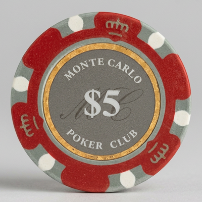Smoked $5 Five Dollar Monte Carlo Smooth 14 Gram Poker Chips