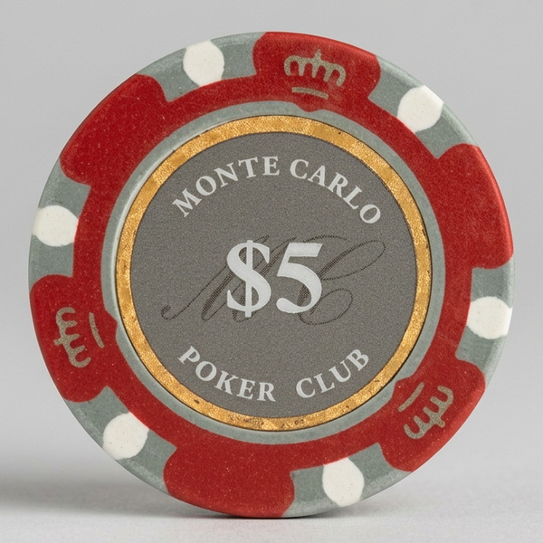 Smoked $5 Five Dollar Monte Carlo Smooth 14 Gram Poker Chips