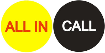 10 Pack All In / Call 2" Button Double Sided Casino Size