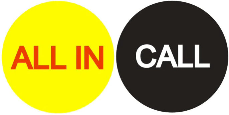 10 Pack All In / Call 2" Button Double Sided Casino Size