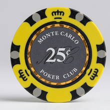 Smoked 25 Cents Monte Carlo Smooth 14 Gram Poker Chips