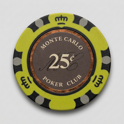 Smoked 25 Cents Monte Carlo Smooth 14 Gram Poker Chips
