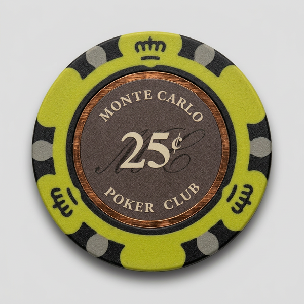 Smoked 25 Cents Monte Carlo Smooth 14 Gram Poker Chips