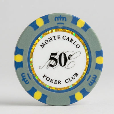 50 Cents Monte Carlo Smooth 14 Gram Poker Chips